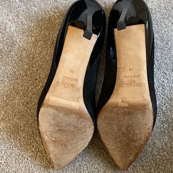 Jimmy Choo suede and patent leather closed toe heel - Picture 5 of 6